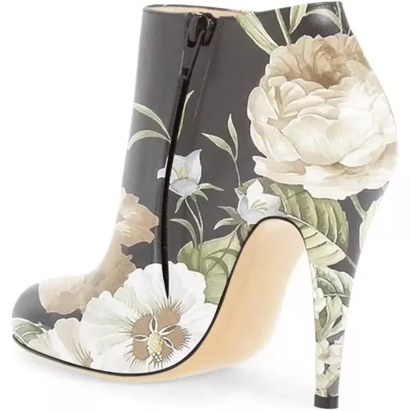 imageFSJ Women Fashion Almond Toe Boots Stiletto High Heels Ankle Booties Comfy Shoes Side Zipper US Size 415 USFlowerprint