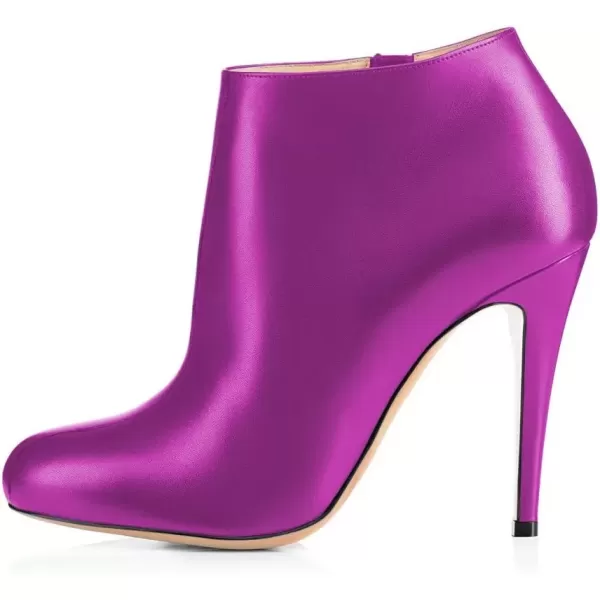 imageFSJ Women Fashion Almond Toe Boots Stiletto High Heels Ankle Booties Comfy Shoes Side Zipper US Size 415 USFuchsiaPu