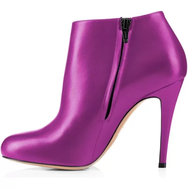 imageFSJ Women Fashion Almond Toe Boots Stiletto High Heels Ankle Booties Comfy Shoes Side Zipper US Size 415 USFuchsiaPu