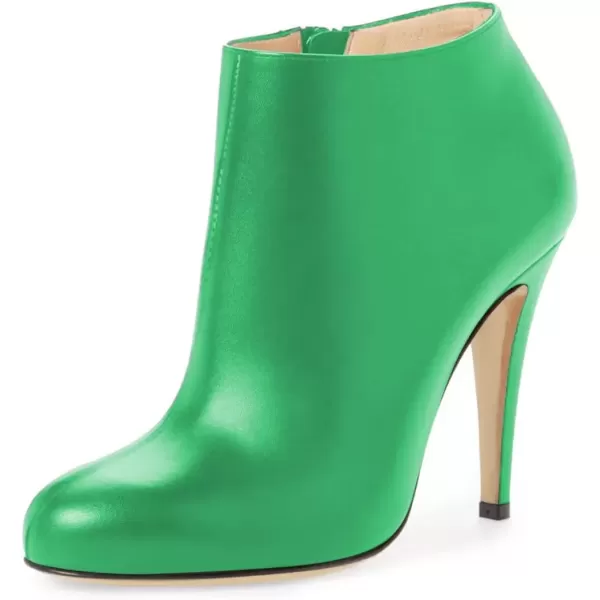 imageFSJ Women Fashion Almond Toe Boots Stiletto High Heels Ankle Booties Comfy Shoes Side Zipper US Size 415 USGreen