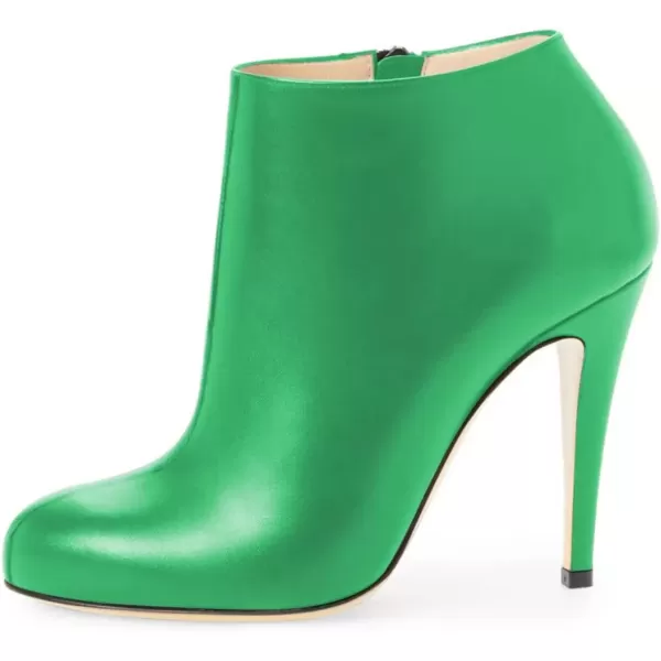 imageFSJ Women Fashion Almond Toe Boots Stiletto High Heels Ankle Booties Comfy Shoes Side Zipper US Size 415 USGreen
