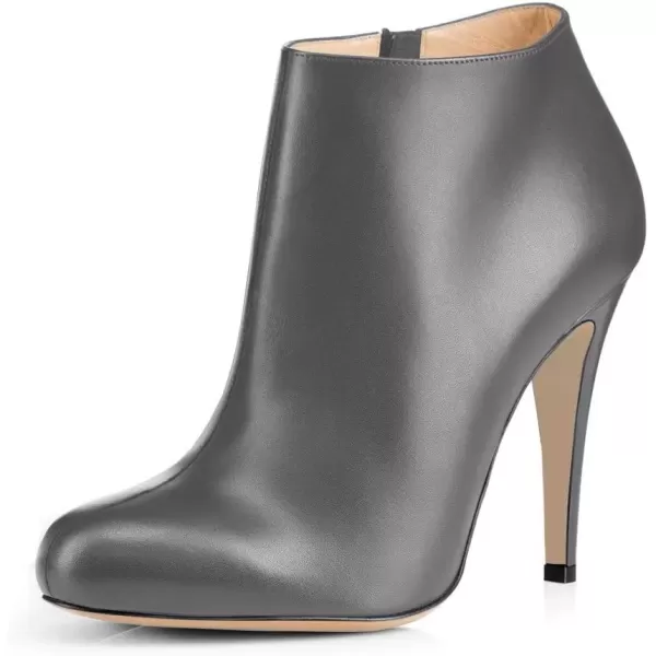 imageFSJ Women Fashion Almond Toe Boots Stiletto High Heels Ankle Booties Comfy Shoes Side Zipper US Size 415 USGreyPu