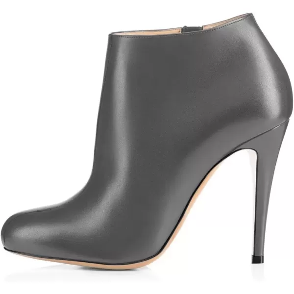 imageFSJ Women Fashion Almond Toe Boots Stiletto High Heels Ankle Booties Comfy Shoes Side Zipper US Size 415 USGreyPu