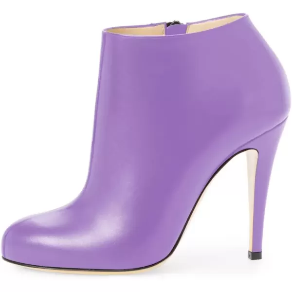 imageFSJ Women Fashion Almond Toe Boots Stiletto High Heels Ankle Booties Comfy Shoes Side Zipper US Size 415 USLavender