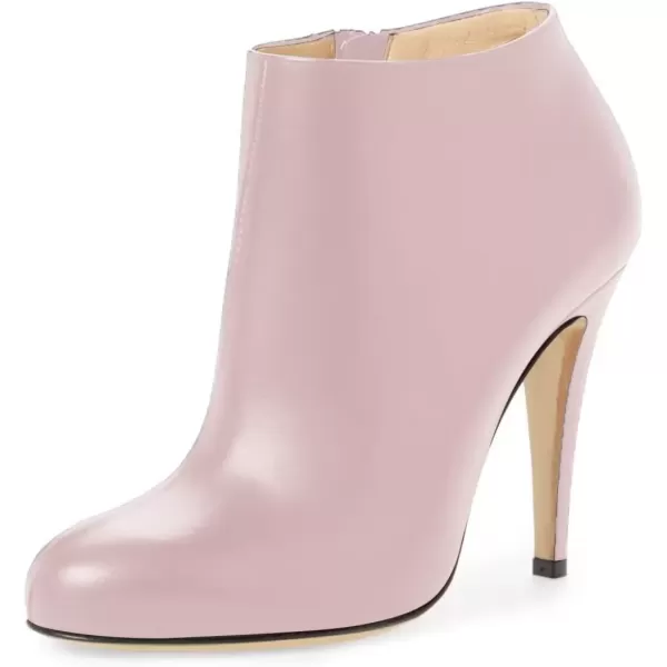 imageFSJ Women Fashion Almond Toe Boots Stiletto High Heels Ankle Booties Comfy Shoes Side Zipper US Size 415 USLight Pink