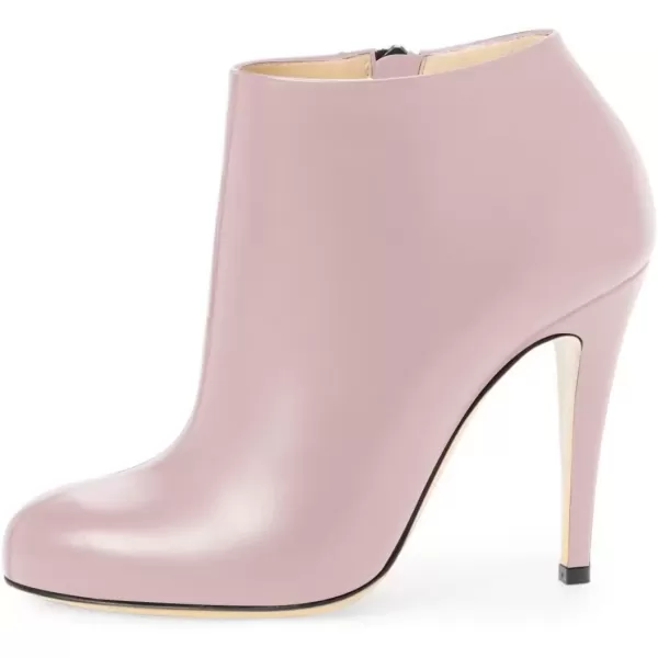 imageFSJ Women Fashion Almond Toe Boots Stiletto High Heels Ankle Booties Comfy Shoes Side Zipper US Size 415 USLight Pink