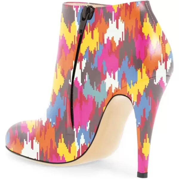 imageFSJ Women Fashion Almond Toe Boots Stiletto High Heels Ankle Booties Comfy Shoes Side Zipper US Size 415 USMulticolored