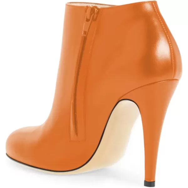imageFSJ Women Fashion Almond Toe Boots Stiletto High Heels Ankle Booties Comfy Shoes Side Zipper US Size 415 USOrange