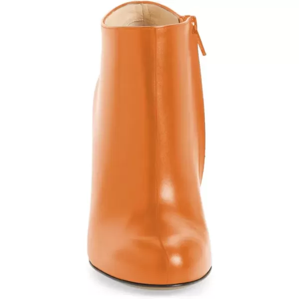 imageFSJ Women Fashion Almond Toe Boots Stiletto High Heels Ankle Booties Comfy Shoes Side Zipper US Size 415 USOrange
