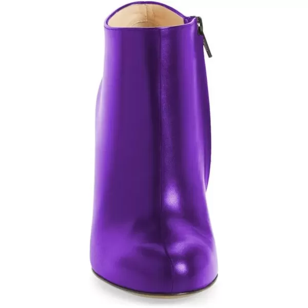 imageFSJ Women Fashion Almond Toe Boots Stiletto High Heels Ankle Booties Comfy Shoes Side Zipper US Size 415 USPurplePu