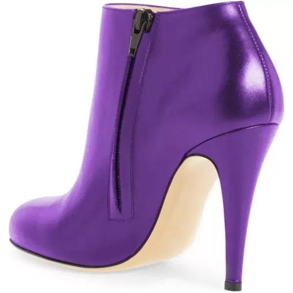 imageFSJ Women Fashion Almond Toe Boots Stiletto High Heels Ankle Booties Comfy Shoes Side Zipper US Size 415 USPurplePu