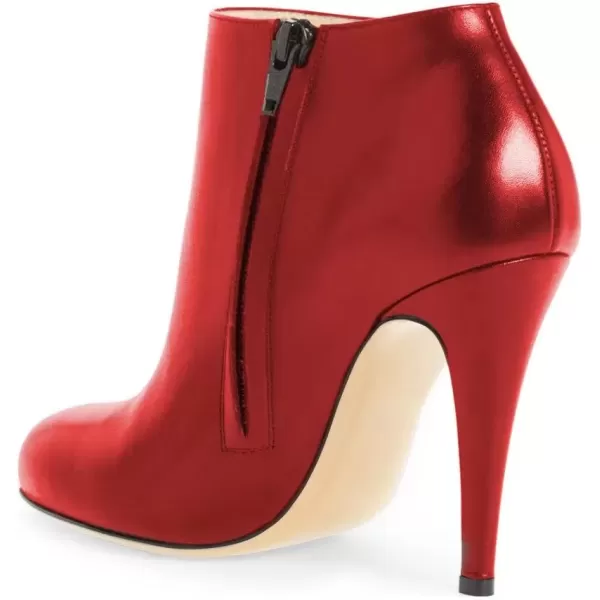 imageFSJ Women Fashion Almond Toe Boots Stiletto High Heels Ankle Booties Comfy Shoes Side Zipper US Size 415 USRedPu
