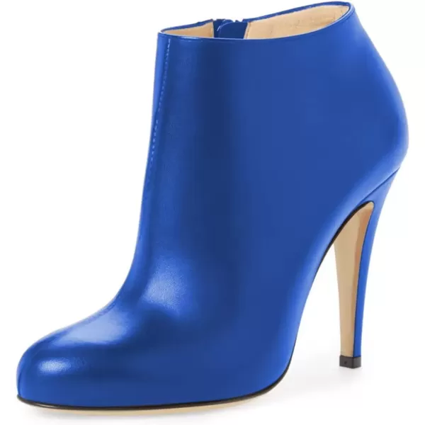 imageFSJ Women Fashion Almond Toe Boots Stiletto High Heels Ankle Booties Comfy Shoes Side Zipper US Size 415 USRoyal Blue