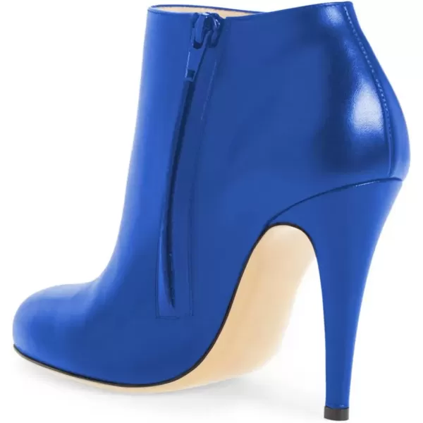 imageFSJ Women Fashion Almond Toe Boots Stiletto High Heels Ankle Booties Comfy Shoes Side Zipper US Size 415 USRoyal Blue