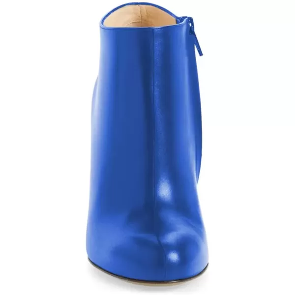 imageFSJ Women Fashion Almond Toe Boots Stiletto High Heels Ankle Booties Comfy Shoes Side Zipper US Size 415 USRoyal Blue