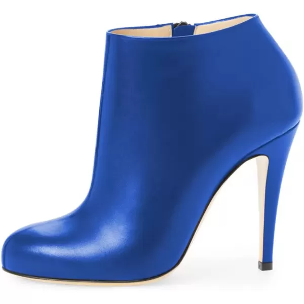 imageFSJ Women Fashion Almond Toe Boots Stiletto High Heels Ankle Booties Comfy Shoes Side Zipper US Size 415 USRoyal Blue