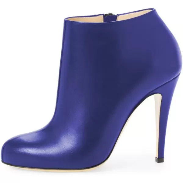imageFSJ Women Fashion Almond Toe Boots Stiletto High Heels Ankle Booties Comfy Shoes Side Zipper US Size 415 USSlate BluePu