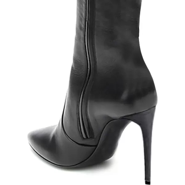 imageFSJ Women Fashion Pointed Toe Stiletto Heel Thigh High Over The Knee Boots Pull On Side Zipper Patent Leather Winter Shoes Size 415 USBlack