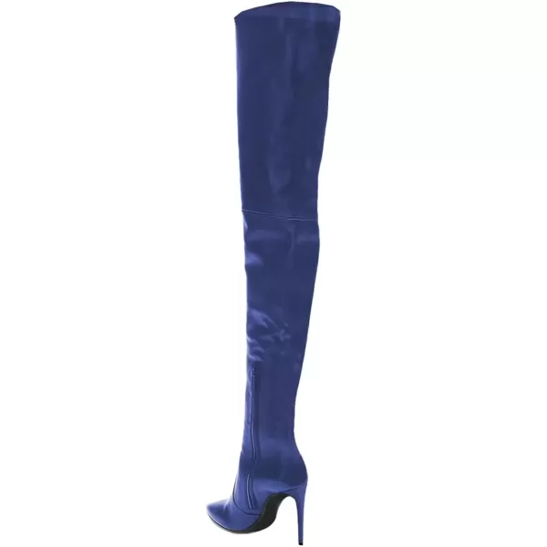 imageFSJ Women Fashion Pointed Toe Stiletto Heel Thigh High Over The Knee Boots Pull On Side Zipper Patent Leather Winter Shoes Size 415 USDark Blue