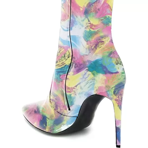 imageFSJ Women Fashion Pointed Toe Stiletto Heel Thigh High Over The Knee Boots Pull On Side Zipper Patent Leather Winter Shoes Size 415 USFlower