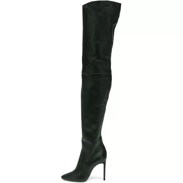 imageFSJ Women Fashion Pointed Toe Stiletto Heel Thigh High Over The Knee Boots Pull On Side Zipper Patent Leather Winter Shoes Size 415 USGreen