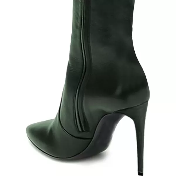 imageFSJ Women Fashion Pointed Toe Stiletto Heel Thigh High Over The Knee Boots Pull On Side Zipper Patent Leather Winter Shoes Size 415 USGreen
