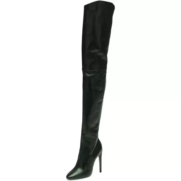 imageFSJ Women Fashion Pointed Toe Stiletto Heel Thigh High Over The Knee Boots Pull On Side Zipper Patent Leather Winter Shoes Size 415 USGreen