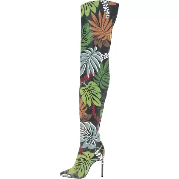 imageFSJ Women Fashion Pointed Toe Stiletto Heel Thigh High Over The Knee Boots Pull On Side Zipper Patent Leather Winter Shoes Size 415 USLeaf
