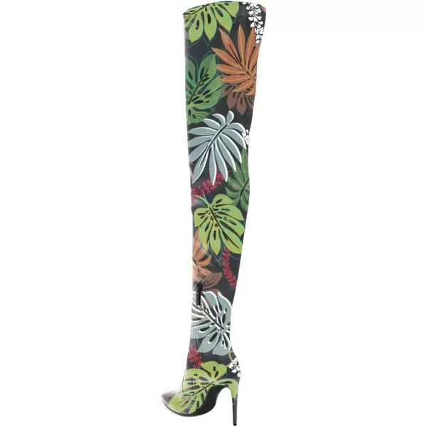 imageFSJ Women Fashion Pointed Toe Stiletto Heel Thigh High Over The Knee Boots Pull On Side Zipper Patent Leather Winter Shoes Size 415 USLeaf