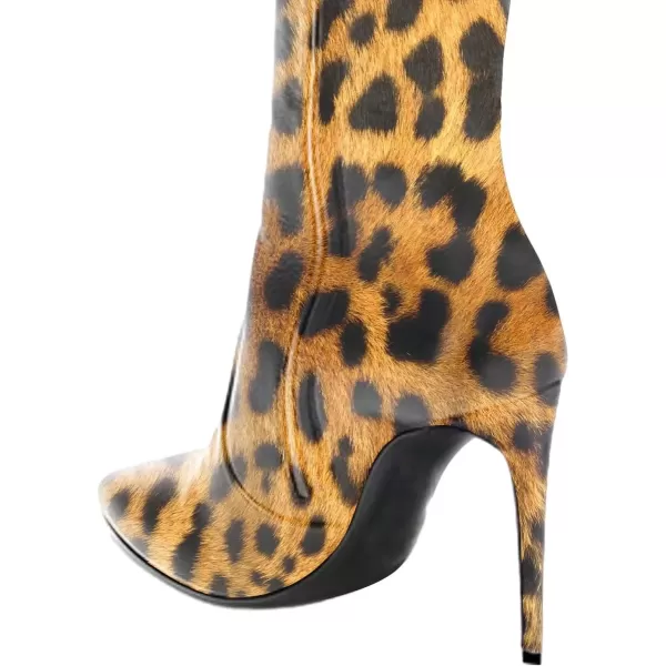 imageFSJ Women Fashion Pointed Toe Stiletto Heel Thigh High Over The Knee Boots Pull On Side Zipper Patent Leather Winter Shoes Size 415 USLeopard