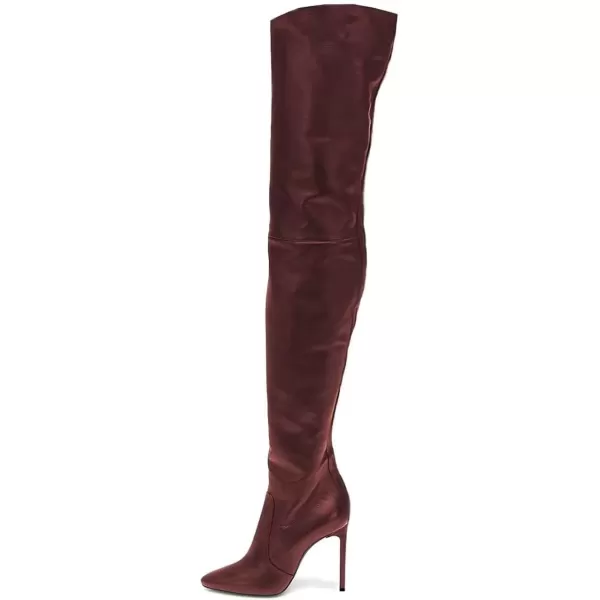 imageFSJ Women Fashion Pointed Toe Stiletto Heel Thigh High Over The Knee Boots Pull On Side Zipper Patent Leather Winter Shoes Size 415 USMarron