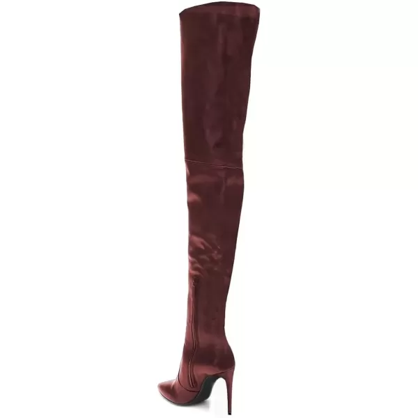 imageFSJ Women Fashion Pointed Toe Stiletto Heel Thigh High Over The Knee Boots Pull On Side Zipper Patent Leather Winter Shoes Size 415 USMarron
