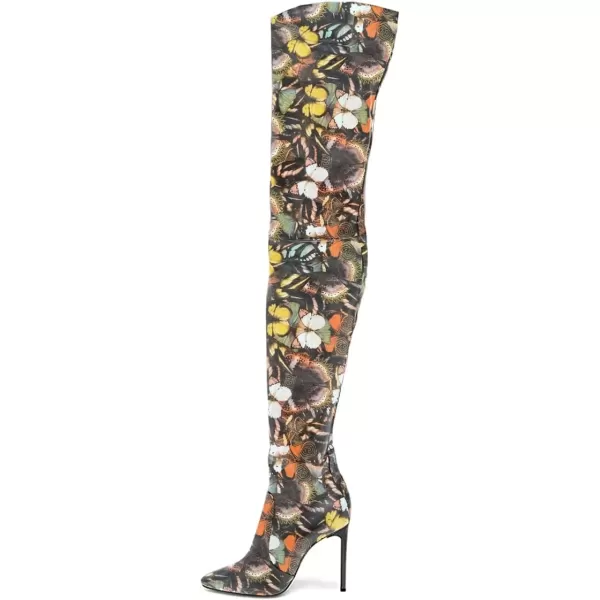 imageFSJ Women Fashion Pointed Toe Stiletto Heel Thigh High Over The Knee Boots Pull On Side Zipper Patent Leather Winter Shoes Size 415 USMulticolor