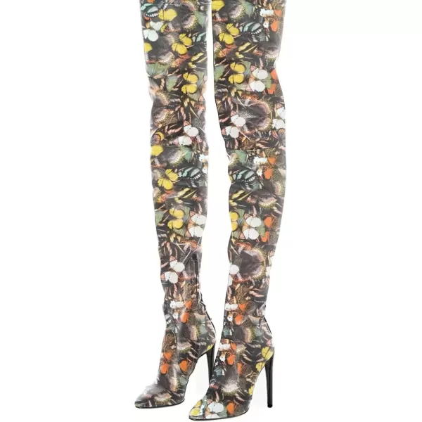 imageFSJ Women Fashion Pointed Toe Stiletto Heel Thigh High Over The Knee Boots Pull On Side Zipper Patent Leather Winter Shoes Size 415 USMulticolor