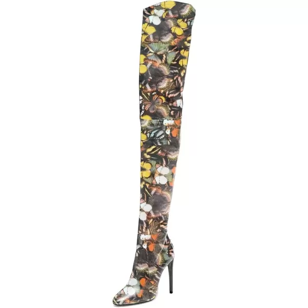 imageFSJ Women Fashion Pointed Toe Stiletto Heel Thigh High Over The Knee Boots Pull On Side Zipper Patent Leather Winter Shoes Size 415 USMulticolor