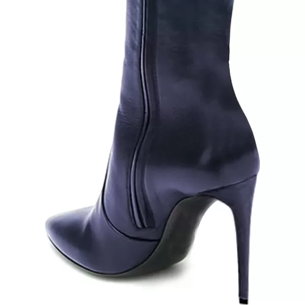 imageFSJ Women Fashion Pointed Toe Stiletto Heel Thigh High Over The Knee Boots Pull On Side Zipper Patent Leather Winter Shoes Size 415 USNavy