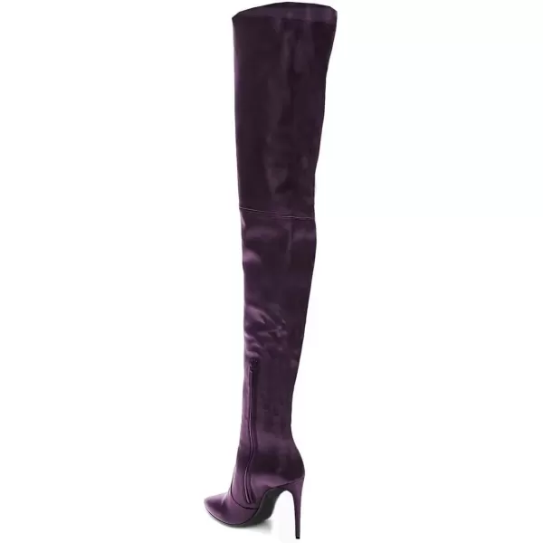 imageFSJ Women Fashion Pointed Toe Stiletto Heel Thigh High Over The Knee Boots Pull On Side Zipper Patent Leather Winter Shoes Size 415 USPurple