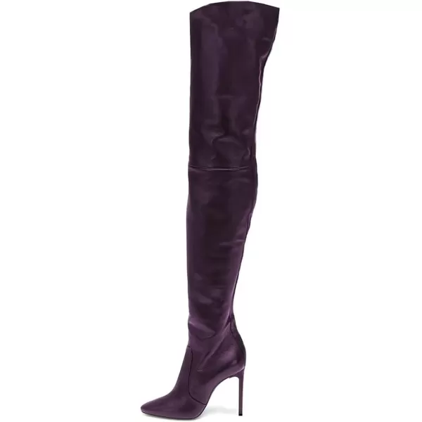 imageFSJ Women Fashion Pointed Toe Stiletto Heel Thigh High Over The Knee Boots Pull On Side Zipper Patent Leather Winter Shoes Size 415 USPurple