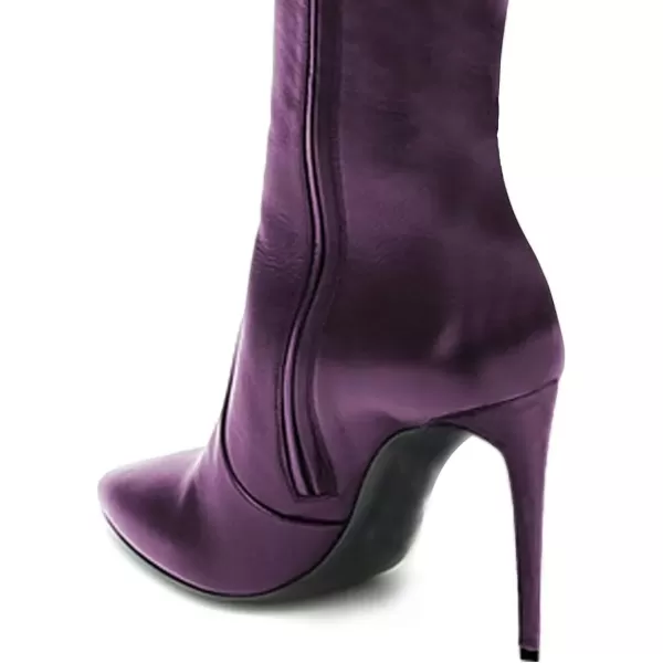 imageFSJ Women Fashion Pointed Toe Stiletto Heel Thigh High Over The Knee Boots Pull On Side Zipper Patent Leather Winter Shoes Size 415 USPurple