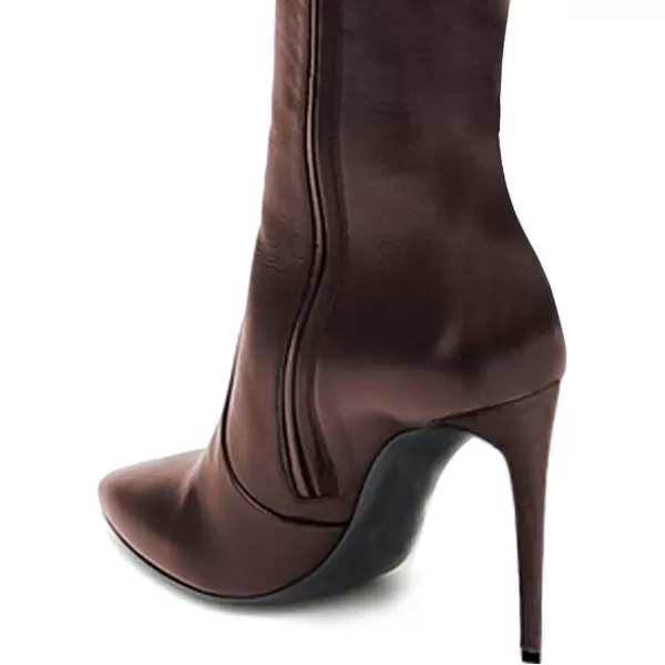 imageFSJ Women Fashion Pointed Toe Stiletto Heel Thigh High Over The Knee Boots Pull On Side Zipper Patent Leather Winter Shoes Size 415 USSaddlebrown