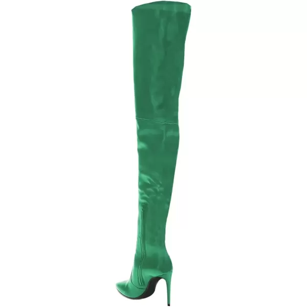 imageFSJ Women Fashion Pointed Toe Stiletto Heel Thigh High Over The Knee Boots Pull On Side Zipper Patent Leather Winter Shoes Size 415 USSea Green