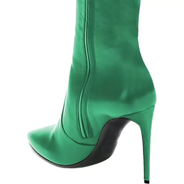 imageFSJ Women Fashion Pointed Toe Stiletto Heel Thigh High Over The Knee Boots Pull On Side Zipper Patent Leather Winter Shoes Size 415 USSea Green