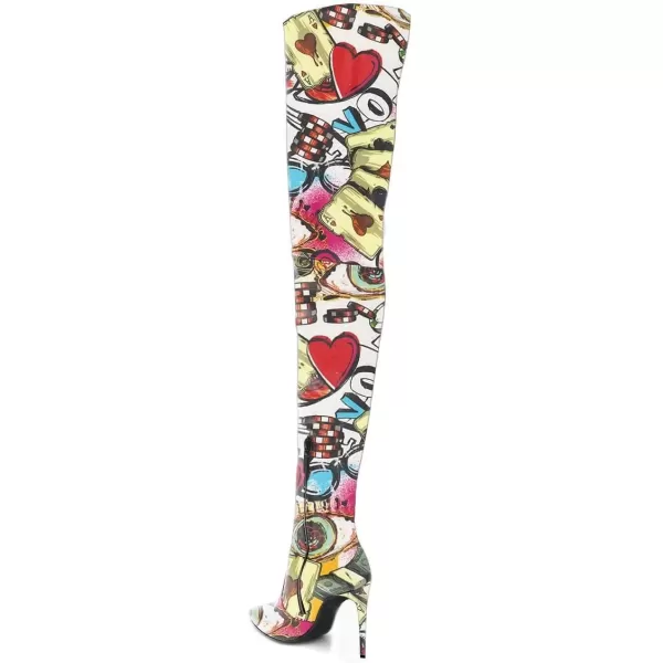imageFSJ Women Fashion Pointed Toe Stiletto Heel Thigh High Over The Knee Boots Pull On Side Zipper Patent Leather Winter Shoes Size 415 USSweet Heart