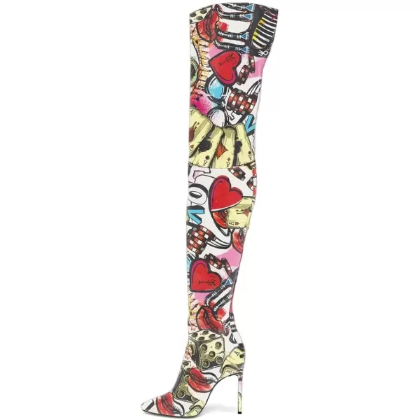 imageFSJ Women Fashion Pointed Toe Stiletto Heel Thigh High Over The Knee Boots Pull On Side Zipper Patent Leather Winter Shoes Size 415 USSweet Heart