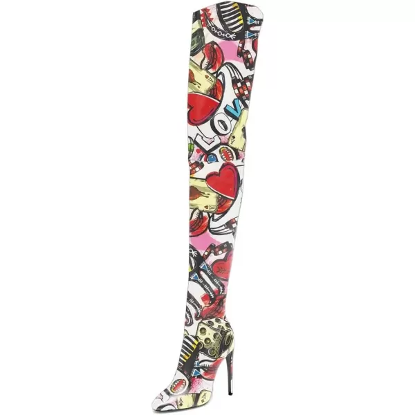 imageFSJ Women Fashion Pointed Toe Stiletto Heel Thigh High Over The Knee Boots Pull On Side Zipper Patent Leather Winter Shoes Size 415 USSweet Heart