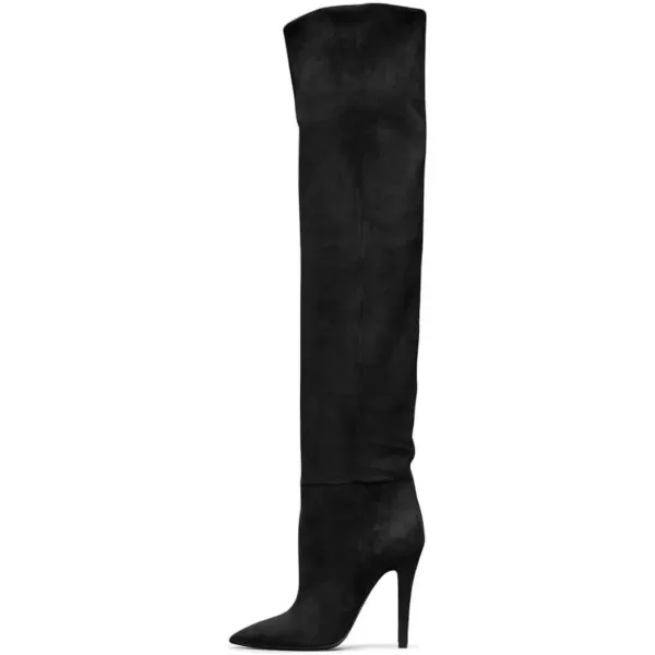 imageFSJ Women Sexy Thigh High Long Boots Over The Knee Cone High Heels Stretch Winter Dress Shoes SizeBlack