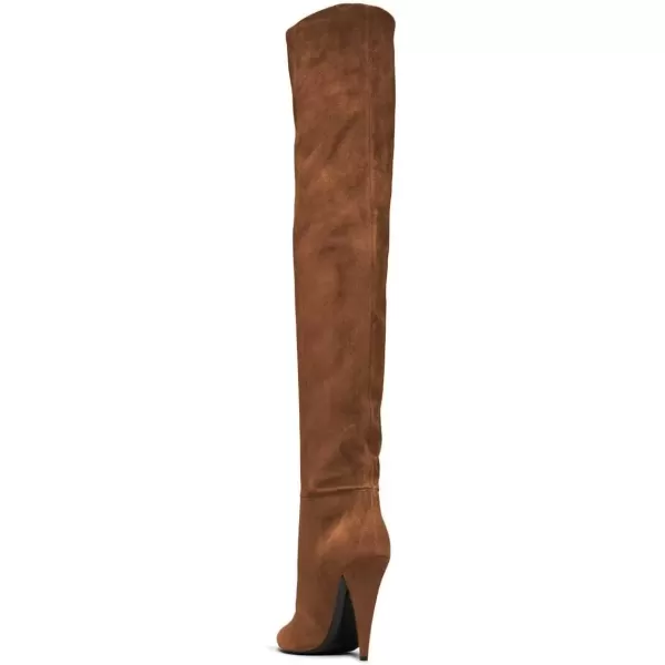 imageFSJ Women Sexy Thigh High Long Boots Over The Knee Cone High Heels Stretch Winter Dress Shoes SizeBrown
