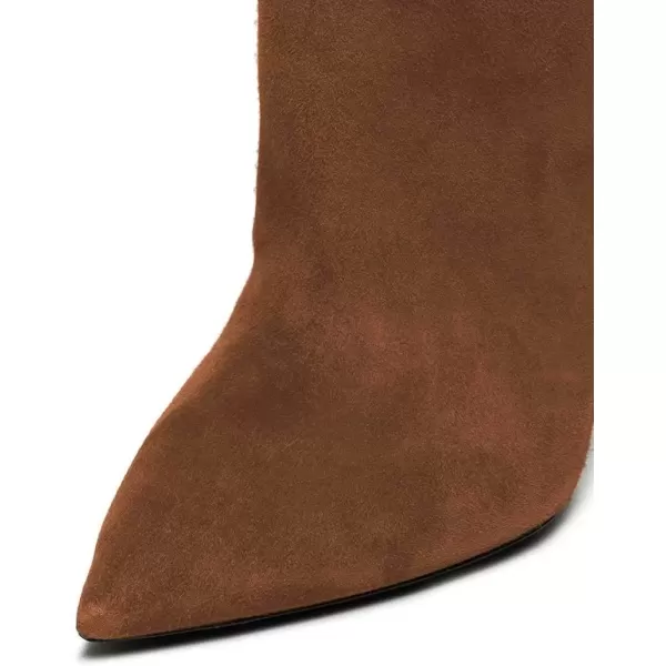 imageFSJ Women Sexy Thigh High Long Boots Over The Knee Cone High Heels Stretch Winter Dress Shoes SizeBrown
