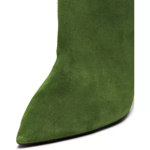 imageFSJ Women Sexy Thigh High Long Boots Over The Knee Cone High Heels Stretch Winter Dress Shoes SizeGreen