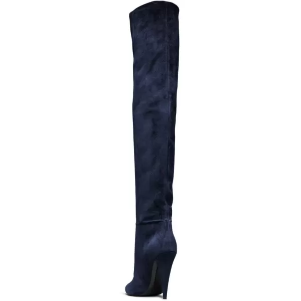 imageFSJ Women Sexy Thigh High Long Boots Over The Knee Cone High Heels Stretch Winter Dress Shoes SizeNavy